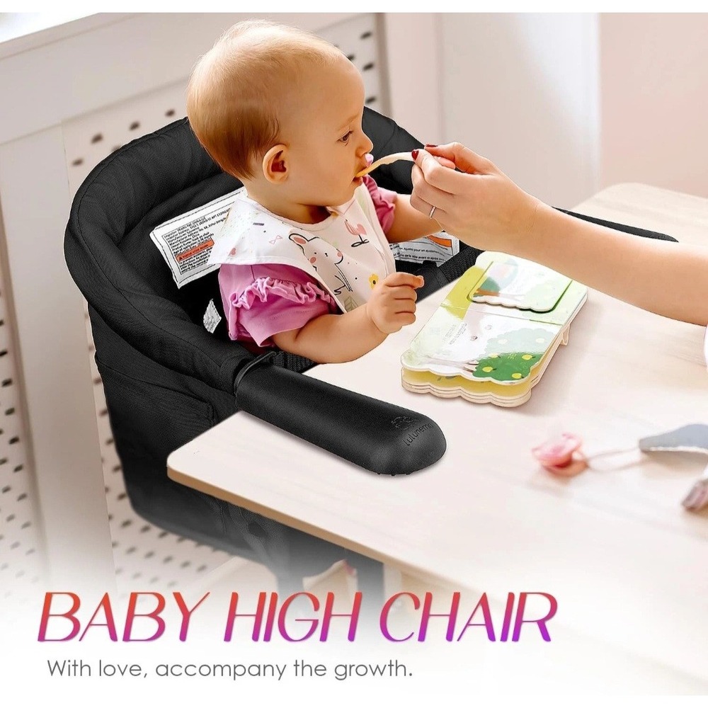NWT Lulunemo Hook On Chair Baby High Chair Kids Gray Portable Travel - Picture 4 of 7